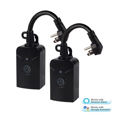 HBN 2 Pack Outdoor Smart Plug Wi-Fi Outlet Works with Alexa & Google Assistant - Image 1 of 4