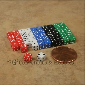 NEW 5mm 50 Opaque MINI Dice Set RPG Game Miniature 3/16 inch Tiny D6 - 5 Colors - Picture 1 of 4