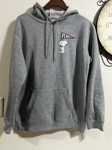 Women's Peanuts Snoopy Chenille Heather Gray Graphic Hoodie Size M New W/O Tag . - Picture 1 of 10