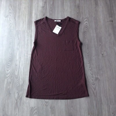Blusa sin mangas T by Alexander Wang marrón oscuro nueva con etiquetas talla pequeña Foto 1 de 4