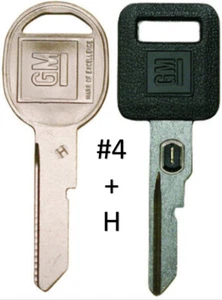 GM OEM Single Sided VATS Ignition Key #4 + Doors/Trunk GM OEM "Coined" Logo Key - Picture 1 of 1