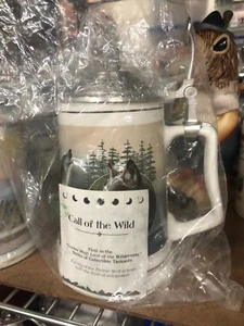 Longton Crown Call of the Wild Stein Tankard by Kevin Daniel Timber Wolf COA - Picture 1 of 5