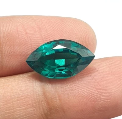 10.44 Ct Flawless Bluish Green Paraiba Spinel Lab Grown Marquise Cut Loose Gems - Image 1 of 4