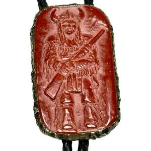 Original Carved Hardstone Bolo Tie By Lynn Phippen Son of George Phippen AZ 70’s - Picture 1 of 7