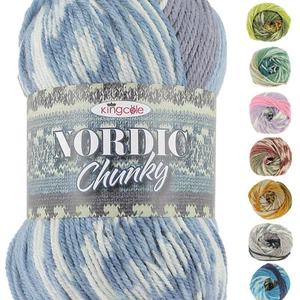 King Cole Nordic Chunky Fair Isle Effect Knitting Yarn 150g - Picture 1 of 18