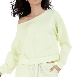 JENNI Women's Cozy French Terry Pajama Top sz M Medium Crisp Honeydew Volt - Picture 1 of 3
