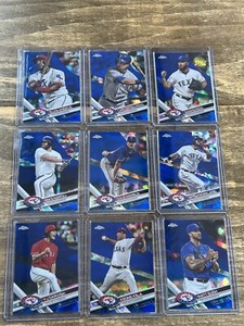 2017 Texas Rangers Topps Chrome Sapphire Team Set Lot of  23 W/ Top Loaders