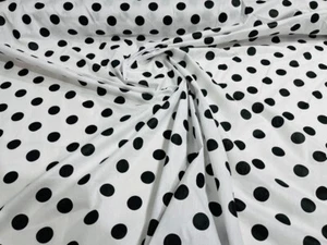 Premium 1 inch Polka Dot Poly Cotton Fabric Sold By The Yard. - Picture 1 of 1