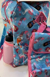 Juego de 5 mochilas Sirena con estuche para lápiz, bolsa de almuerzo, botella de agua, mosquetón - Imagen 1 de 9