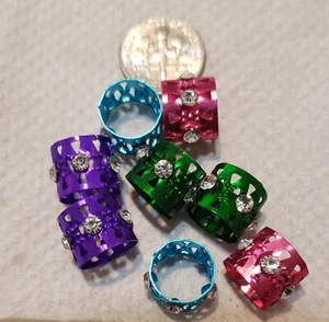 pink blue green Dreadlock Metal Cuff Filigree Tube Braid Bead hair Decoration - Picture 1 of 1