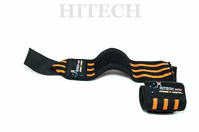 12" Gym Weight Lifting Wrist Wraps Wrist Support Straps Wraps 3 Orange Straps - image 1 of 3