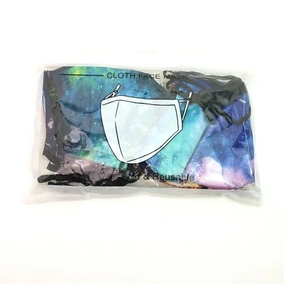 Paquete de 8 máscaras faciales ajustables de tela reutilizables Galaxy Space Stars para hombre o mujer Foto 1 de 3