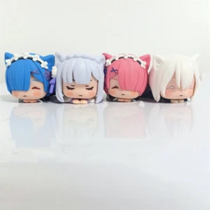 4 PIEZAS 4 cm (1,5") Re Zero Echidna Emilia Rem Ram Anime Regalo Figura de PVC Juguete - Imagen 1 de 3