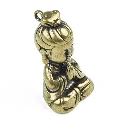 Solid Brass Guanyin Buddha Keychain Pendant Bag Pendant Car DIY Pendant - Image 1 of 4