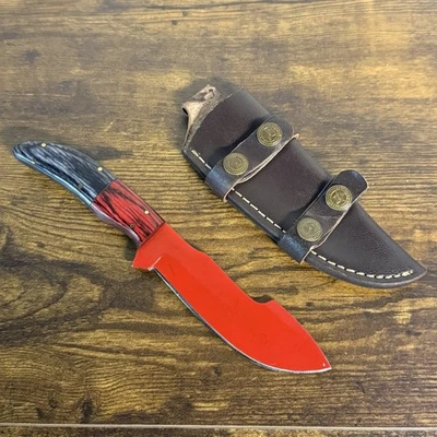 NUEVO - LMK Cuchillo de Supervivencia de Caza de Acero Hoja Roja Personalizado Cuchillos Louis Martin 9156 Foto 1 de 4