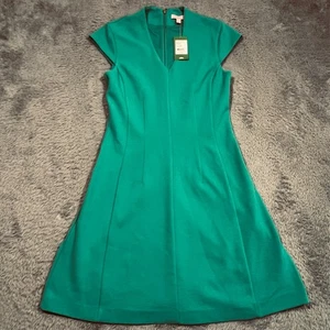 Lilly Pulitzer Ribbed Green V-Neck Cap Sleeve Bree Dress Women's Medium - Picture 1 of 16