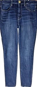 American Eagle blau Denim hoch geschnittene Jeggings 360 Super Stretch Größe 6 kurz - Bild 1 von 4