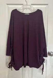 Bryn Walker verstellbare seitliche Raffung Damen XL weinrot Langarm - Bild 1 von 8