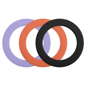 3Pcs Bague Autocollant Magnétique, Bague Adaptateur Magnétique, Noir/Orange/Violet - Photo 1 sur 8