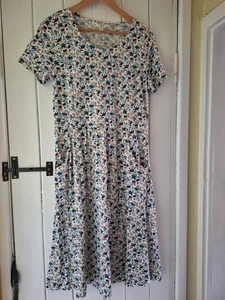 FAB SEASALT SS ENOR DRESS COTTON JERSEY BLUSH FLORA CHALK 14 TALL WORN ONCE - Picture 1 of 7