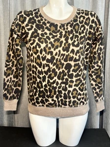 J. CREW Leopard Crewneck Sweatshirt Womens Animal Print Size XSmall - Picture 1 of 13