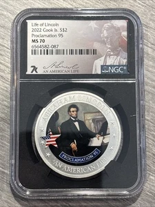 2022- Cook Islands-  Life Of Lincoln-Proclamation 95- NGC- MS70 - Picture 1 of 2