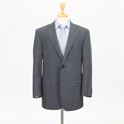 Corneliani 44R Gray Sport Coat Blazer Jacket Striped 2B Wool - Image 1 of 4