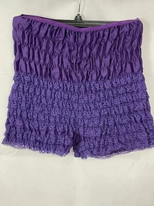 Vintage Purple Ruffled Bloomers Panties Burlesque Pettipants Size Small Lace BN6 - Picture 1 of 11