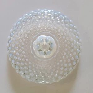 VINTAGE ANTIQUE  MOONSTONE HOBNAIL OPALESCENT Glass  LID 6 in  - Picture 1 of 8