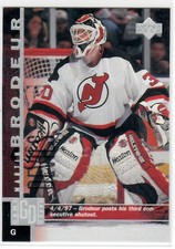 1997-98 UPPER DECK MARTIN BRODEUR GAME DATED #300 NEW JERSEY DEVILS