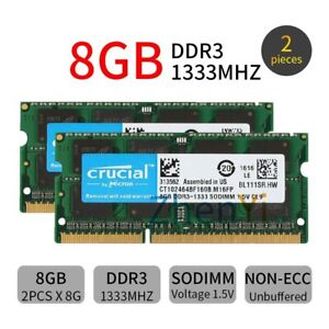 Crucial 16GB 8GB 4GB PC3-10600S DDR3 1333MHz 204Pin SODIMM Laptop Memory RAM LOT