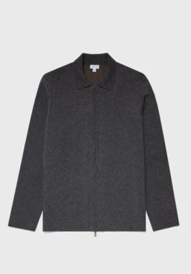 NWT Men's Sunspel Double Faced Lambswool Jacket - Charcoal Melange Medium $645 - Image 1 of 4