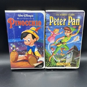 VHS Animated 2-pack Pinocchio & Peter Pan (rare UAV Gold) - Picture 1 of 6