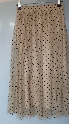 Long floaty lined  polka dot skirt. H&M. Size XS.  - Image 1 of 2