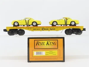 O27 Gauge 3-Rail MTH RailKing 30-76055 B&O Chessie Flat Car #8813 w/Ford T'Birds - Picture 1 of 12