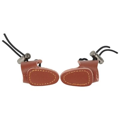 Comfortable Cowhide Thumb Ring Finger Guard Tab Glove for Bow Protection (2pcs) - Image 1 of 4