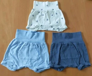 Bekleidung Kinder Baby H&M Gr. 62 3er Set blau hellblau weiß mit Booten - Bild 1 von 8
