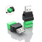 2Pcs USB 2.0 Type A Female/Male to 5 Pin Screw Terminal Plug Connector for Phone