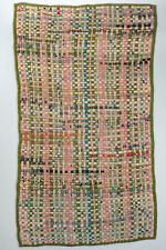 Rag Rug Vintage 40's 50's Handmade Hand Woven 42 x 24 with Binding