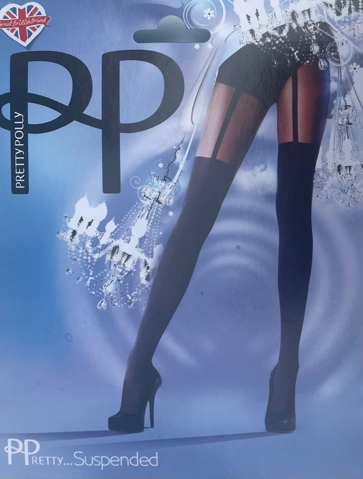 Pretty Polly Womens Suspender Tights One Size Black - Pnakq2