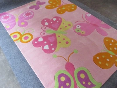 Kinder Teppich Handtuft Hochwertig Schmetterling 160 x 230 cm - Bild 1 von 4