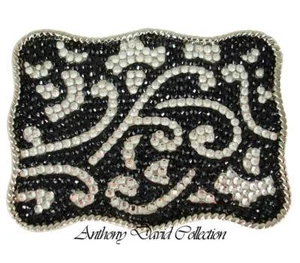 Black Crystal Belt Buckle with Swarovski Crystals - Picture 1 of 2