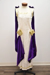 Women's grecian white gown with purple cape/chlamys cleopatra aristocrat - Picture 1 of 5