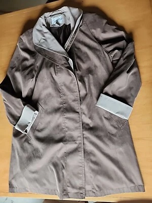 Chaqueta Larga Mujer Vintage Jacqueline Ferrar Dos Tonos Marrón Tostado Talla Mediana Foto 1 de 4