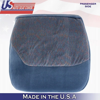 1996 1997 For Ford F150 F250 F350 XLT Passenger Bottom Cloth Seat Cover Blue - Image 1 of 4