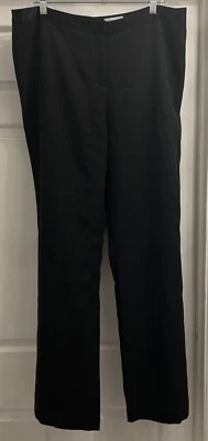 Calça social feminina Metáfora preta perna larga com acabamento acetinado tamanho 15/16 nova com etiquetas - Imagem 1 de 4