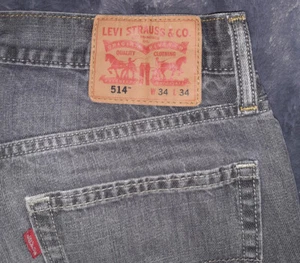 Levi Strauss & Company Denim Blue/Gray Jeans 514 Original Riveted size 34x34 - Picture 1 of 4