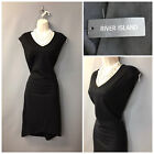NEU River Island Smart elegant schwarz Kleid UK 8EURO 34 UVP £38,00 dehnbar