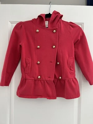 Gymboree Girls Red Hood Jacket Size Small Gold Buttons - Image 1 of 4