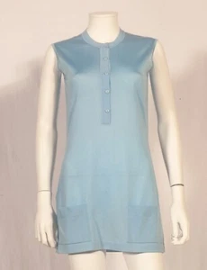 FRENCH VINTAGE 'MONTAGUT - PARIS' SUMMER TUNIC / MINI-DRESS UK 10 / FR 38 - Picture 1 of 5